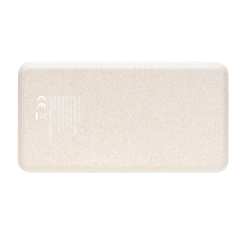 Powerbank inalámbrico 5W de Corcho y Trigo 8.000 mAh