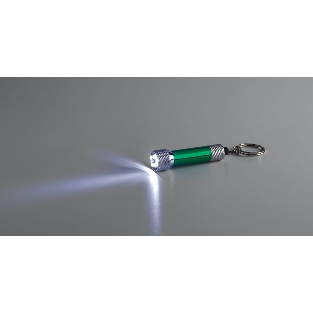 LERGAN. Llavero de aluminio con linterna de 3 LED