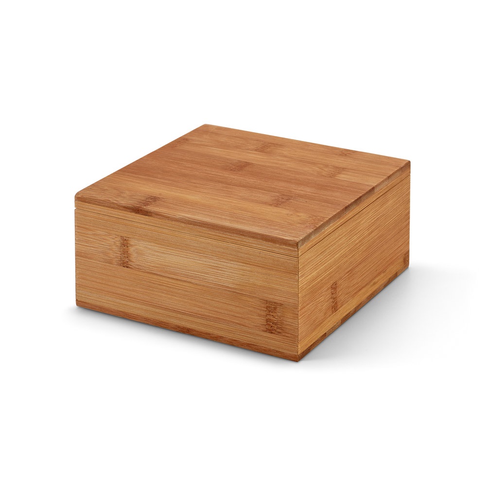 ARNICA. Caja de té de bambú con 4 compartimentos y cierre magnético