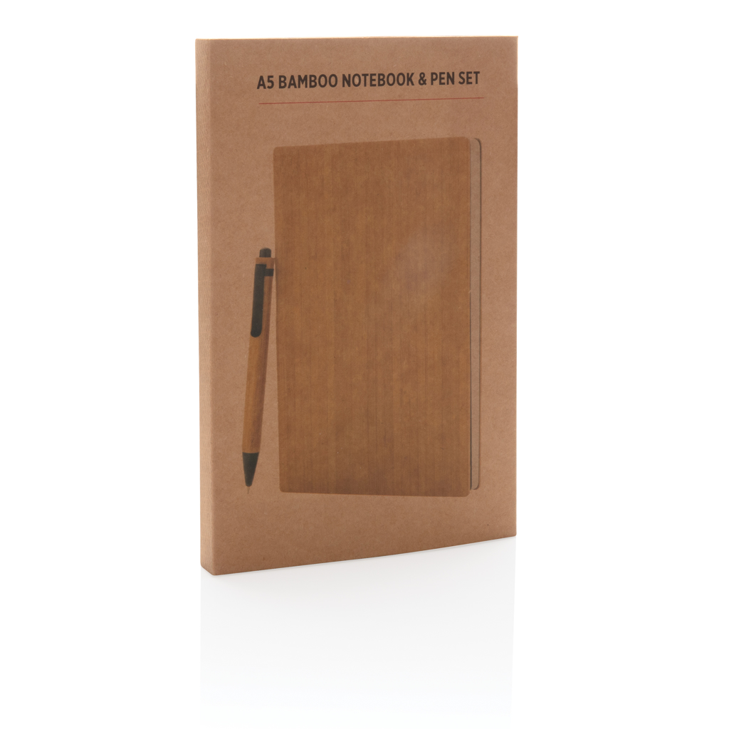Juego de libreta y bolígrafo A5 Bamboo