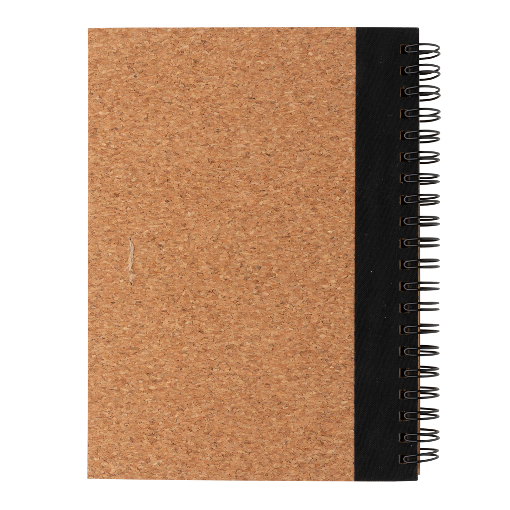 Libreta espiral de corcho con bolígrafo