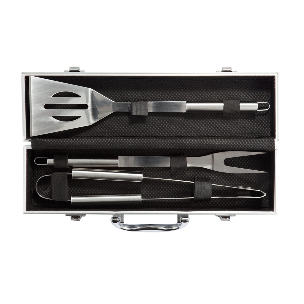 Set Barbacoa 3 piezas en caja de aluminio