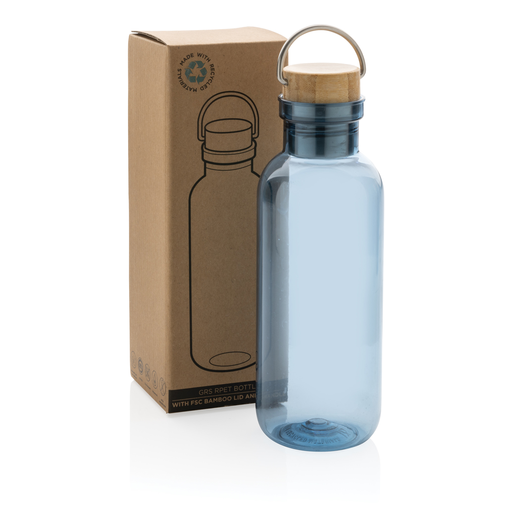 Botella RCS RPET con tapa y asa de bambú