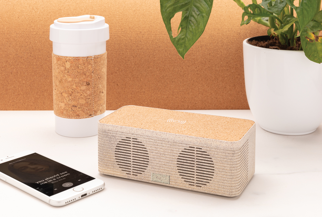 Altavoz cargador inalámbrico de paja de trigo
