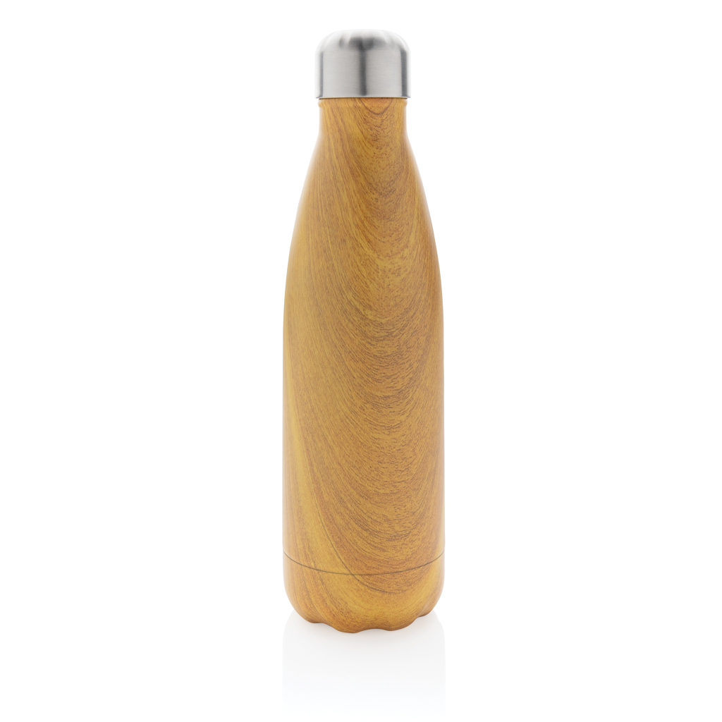 Botella aislada al vacío con estampado de madera