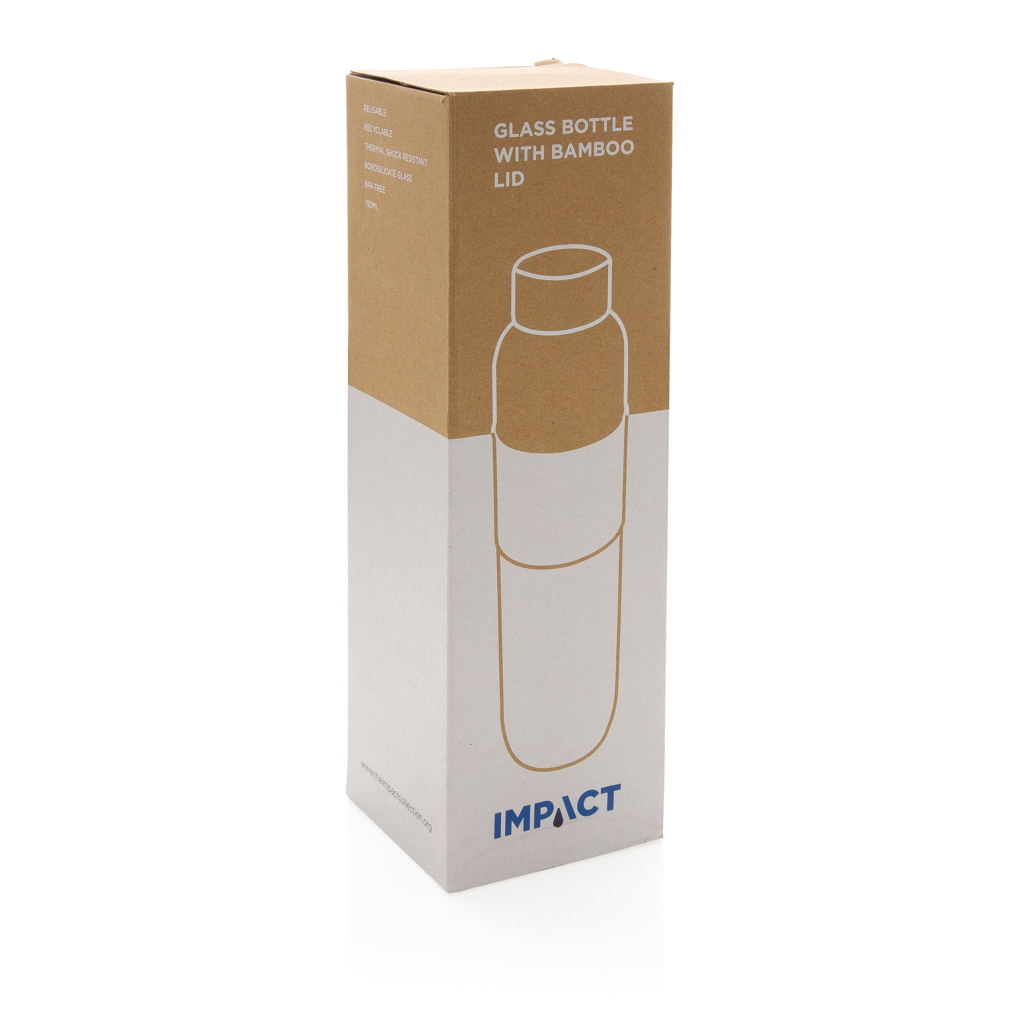 Botella Impact de vidrio de borosilicato con bambú