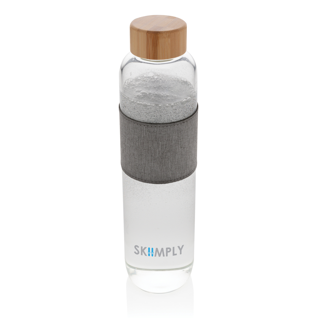 Botella Impact de vidrio de borosilicato con bambú
