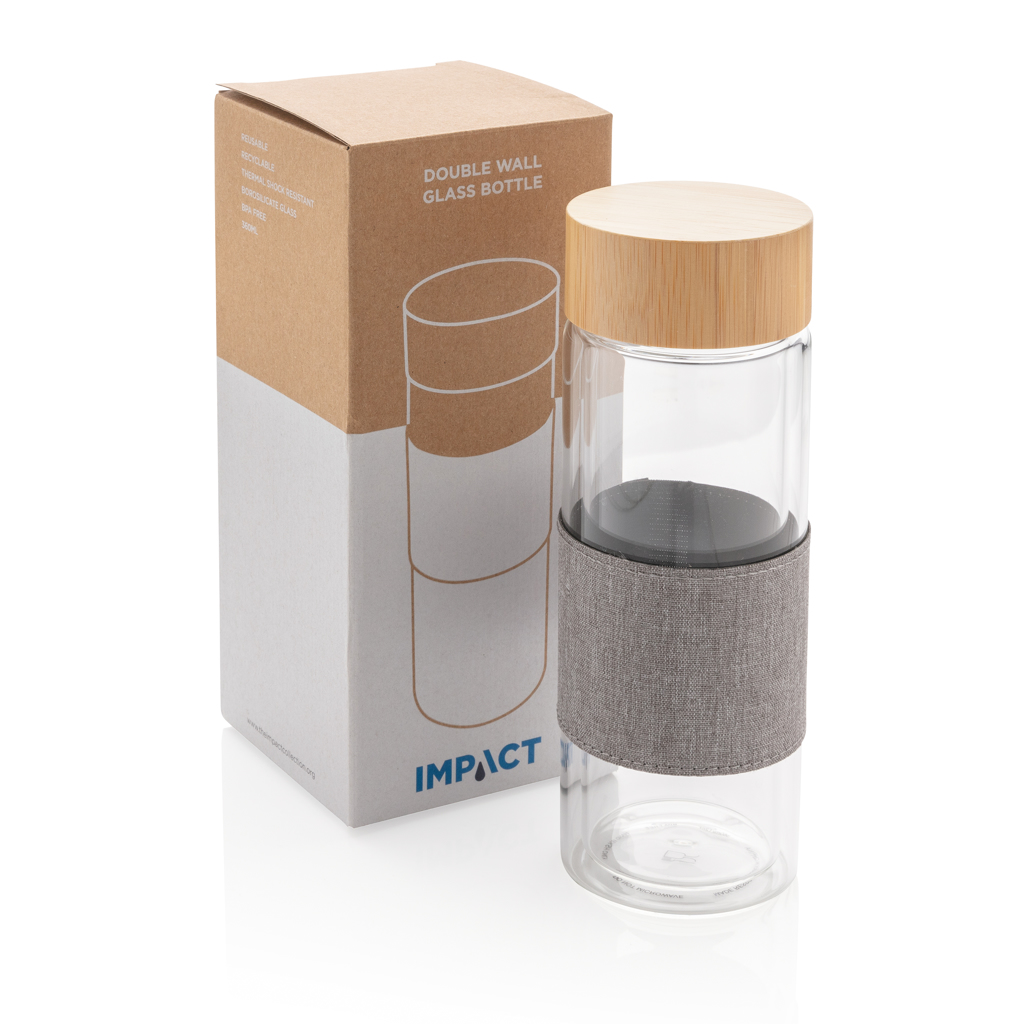 Botella Impact de vidrio de borosilicato de doble pared