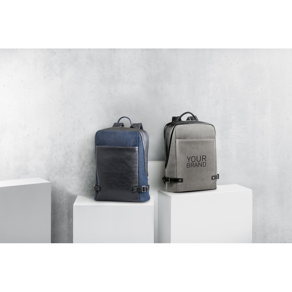DIVERGENT BACKPACK I. Mochila para portátil de hasta 15.6'' en tejido vaquero y PU