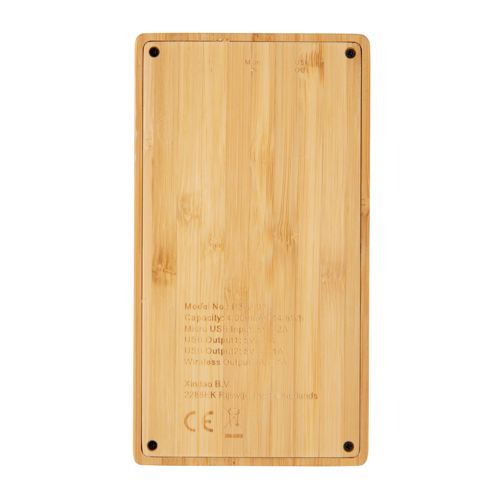 Batería externa Bambú 4.000 mAh inalámbrica 5W