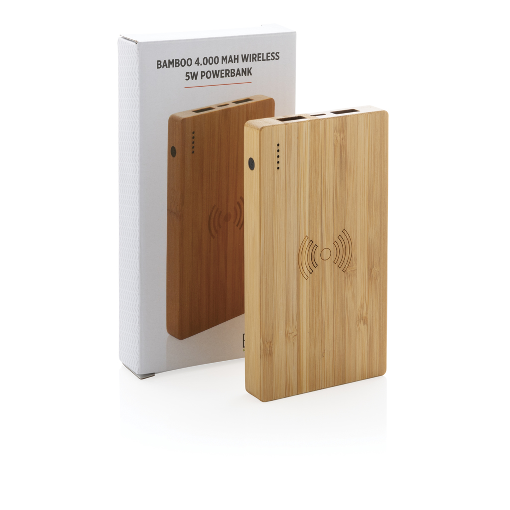 Batería externa Bambú 4.000 mAh inalámbrica 5W