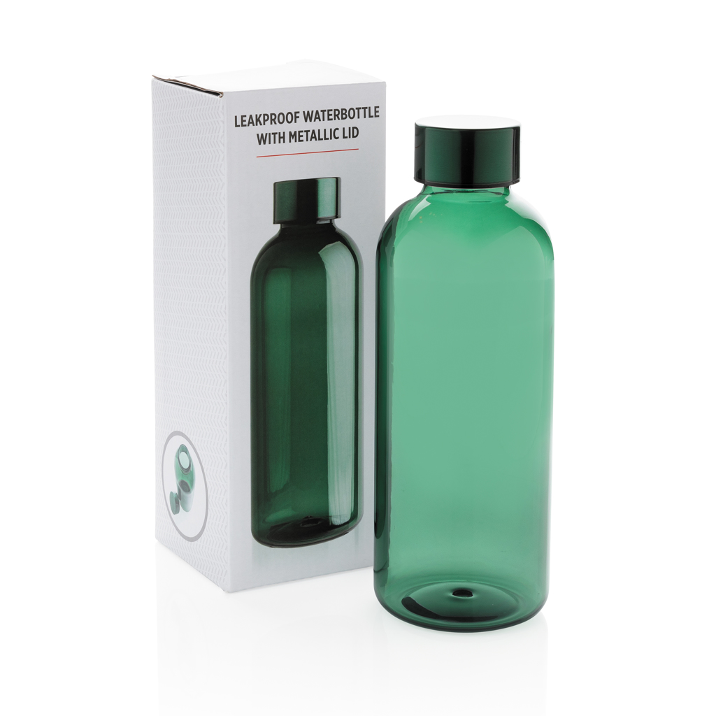 Botella de agua estanca con tapa metálica