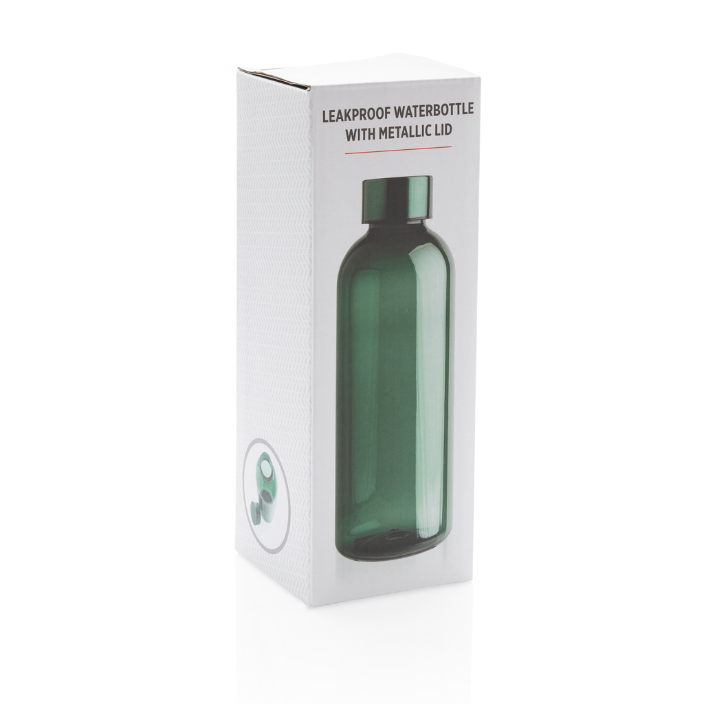 Botella de agua estanca con tapa metálica