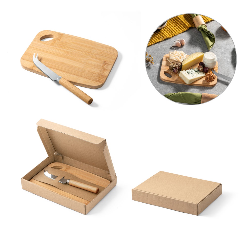 CAPPERO. Tabla de quesos y juego de cuchillos