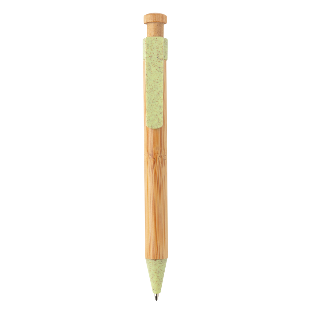 Bolígrafo de bambú con clip de trigo