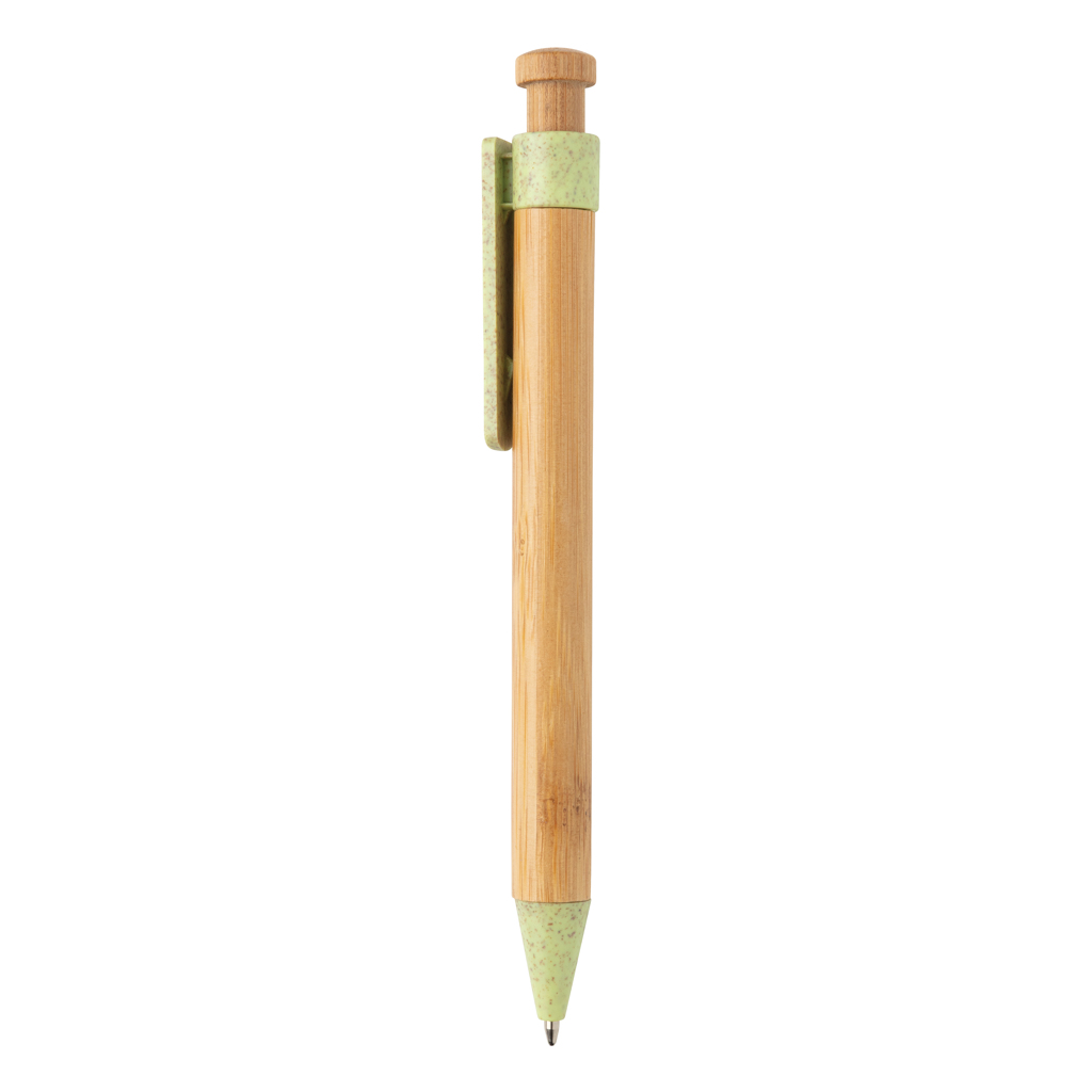 Bolígrafo de bambú con clip de trigo