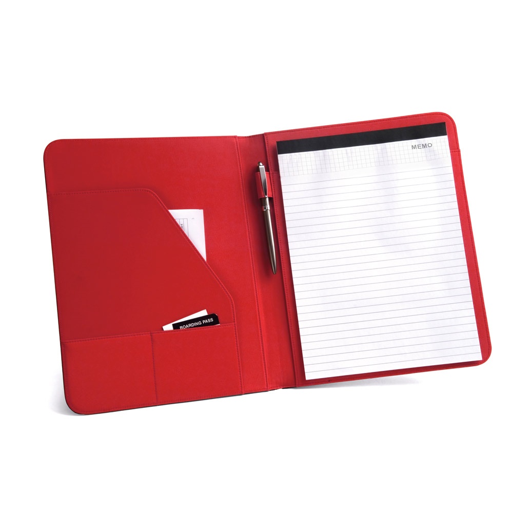 FITZGERALD. Portafolios A4 en PU y 800D con bloc de hojas forrado