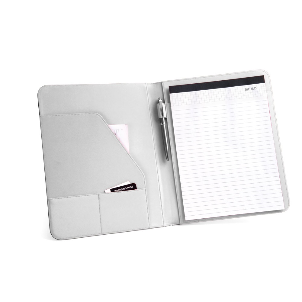 FITZGERALD. Portafolios A4 en PU y 800D con bloc de hojas forrado