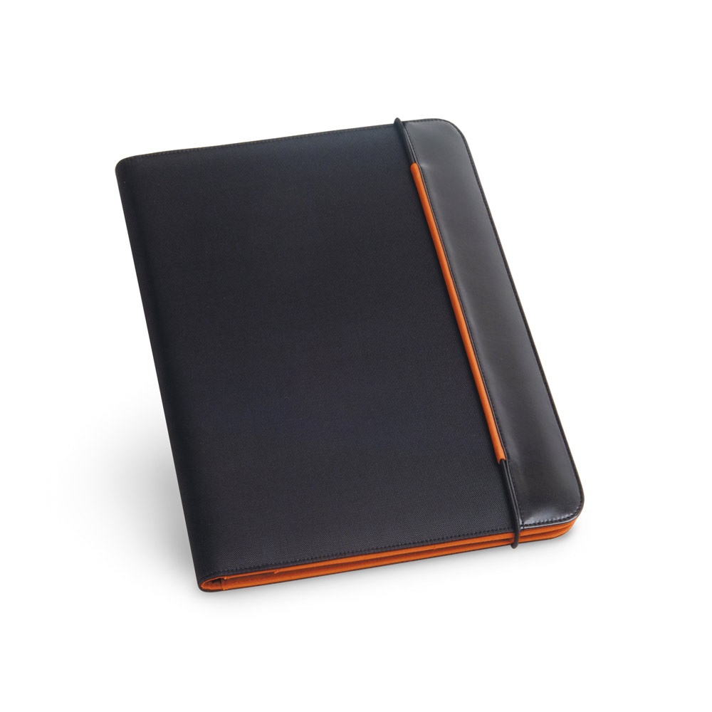 FITZGERALD. Portafolios A4 en PU y 800D con bloc de hojas forrado