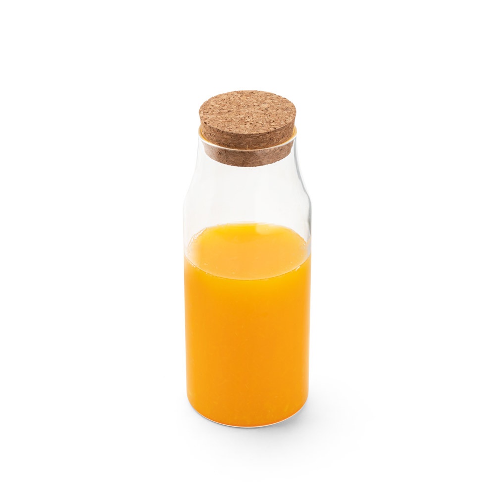 JASMIN 1000. Botella de vidrio borosilicato con tapón de corcho de 1 L