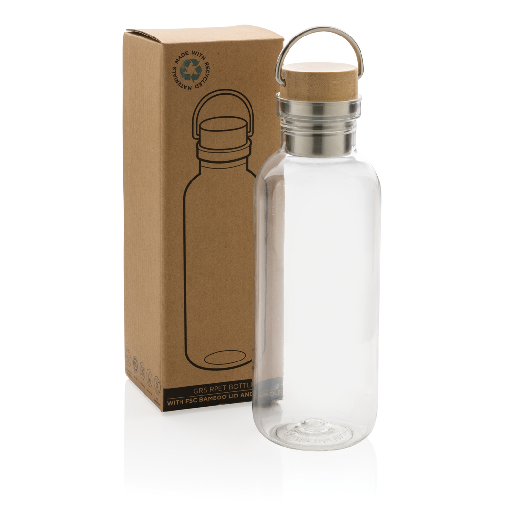 Botella RCS RPET con tapa y asa de bambú