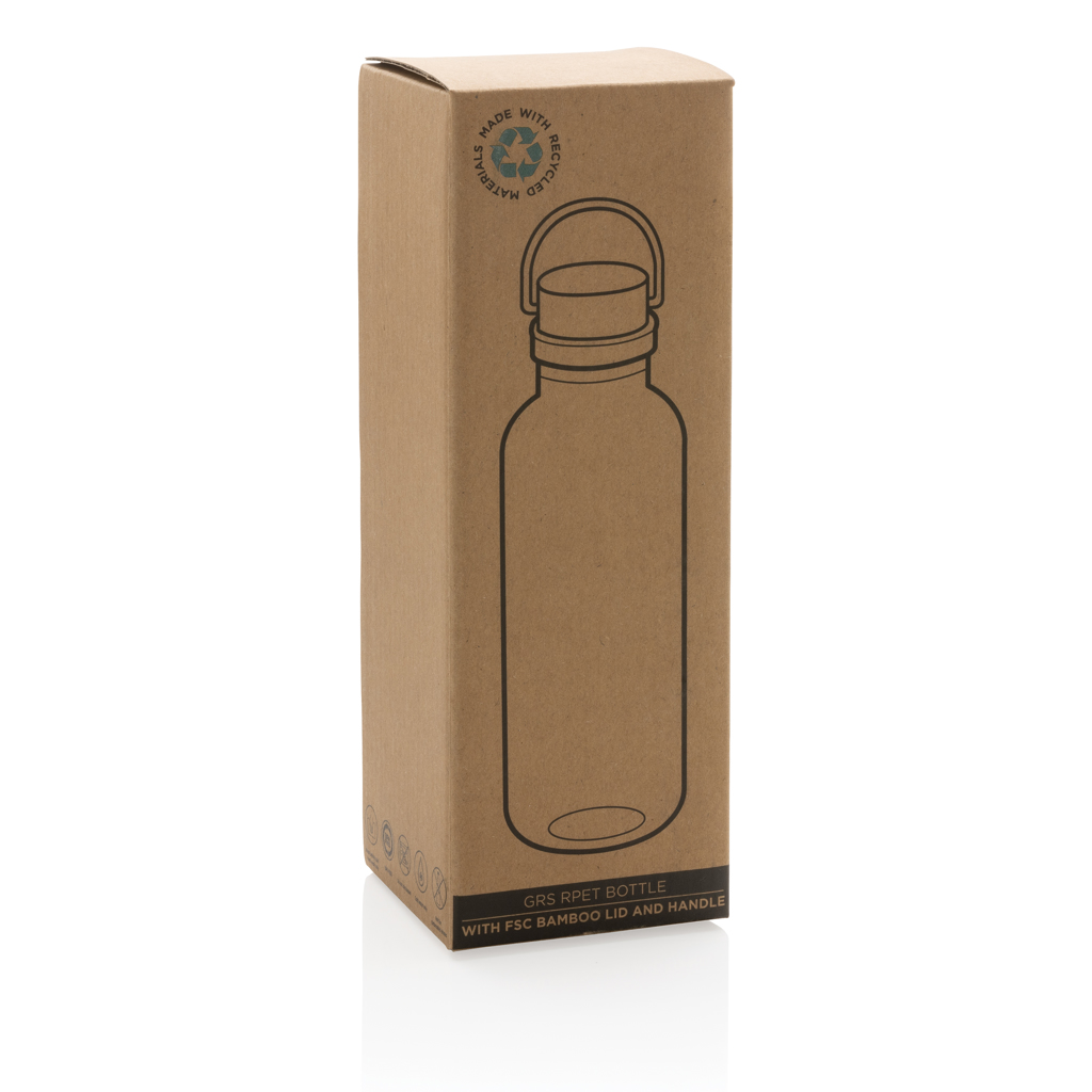 Botella RCS RPET con tapa y asa de bambú