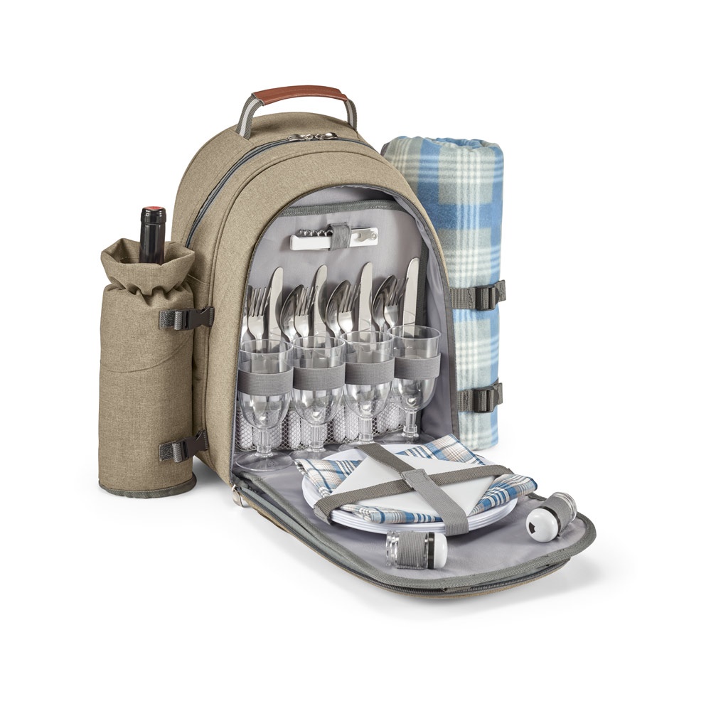 VILLA. Mochila térmica de picnic en poliéster reciclado de alta densidad 600D