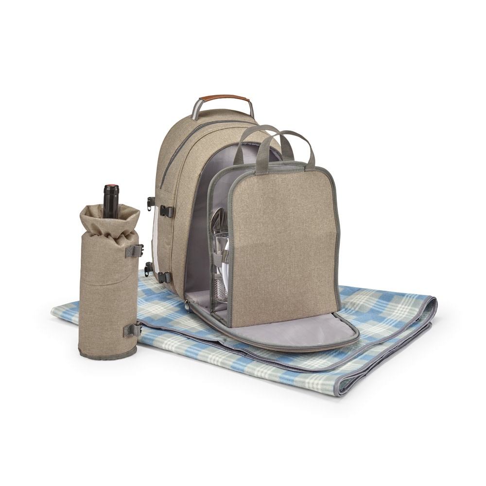 VILLA. Mochila térmica de picnic en poliéster reciclado de alta densidad 600D