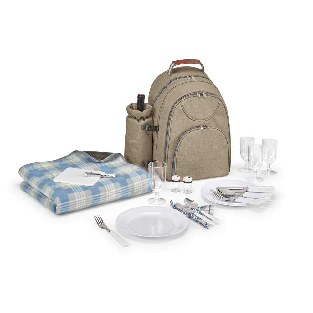VILLA. Mochila térmica de picnic en poliéster reciclado de alta densidad 600D
