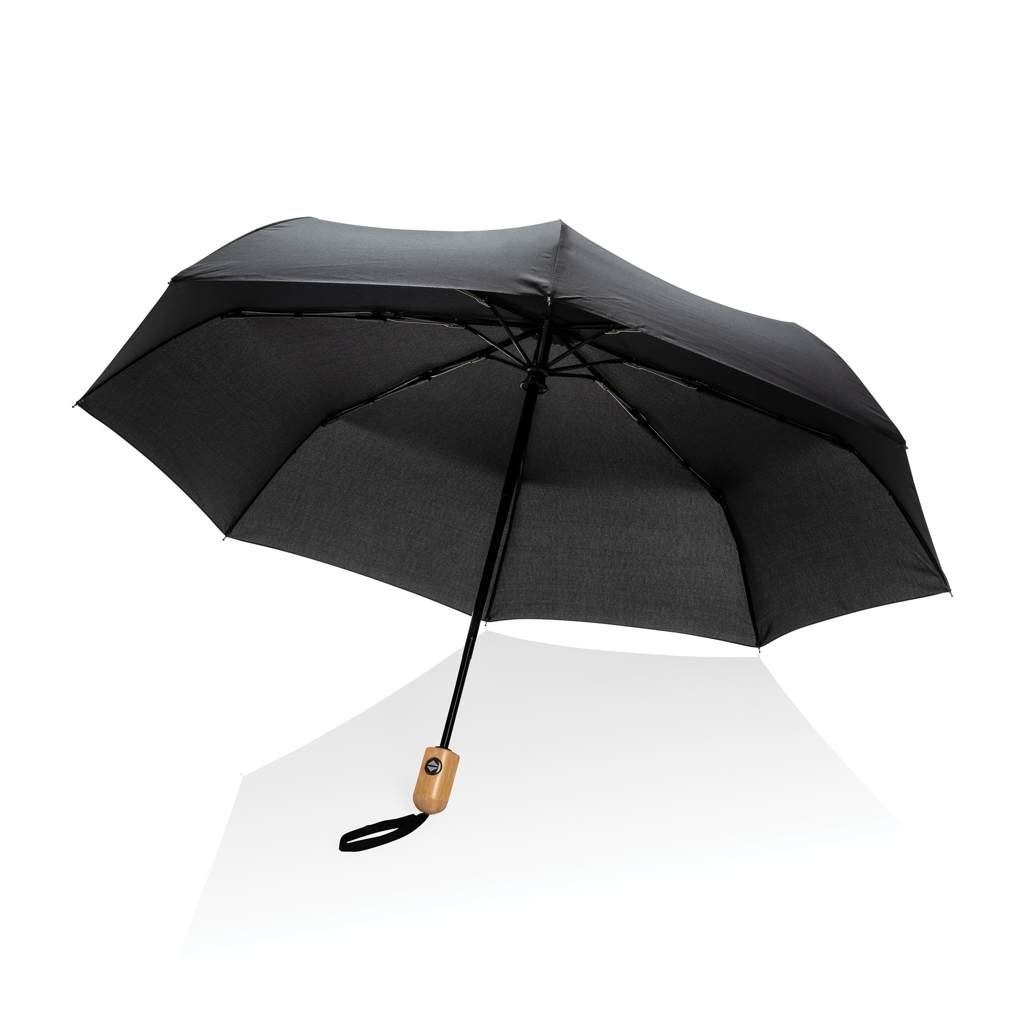 Paraguas automático RPET 190T bambú de 21" Impact AWARE ™