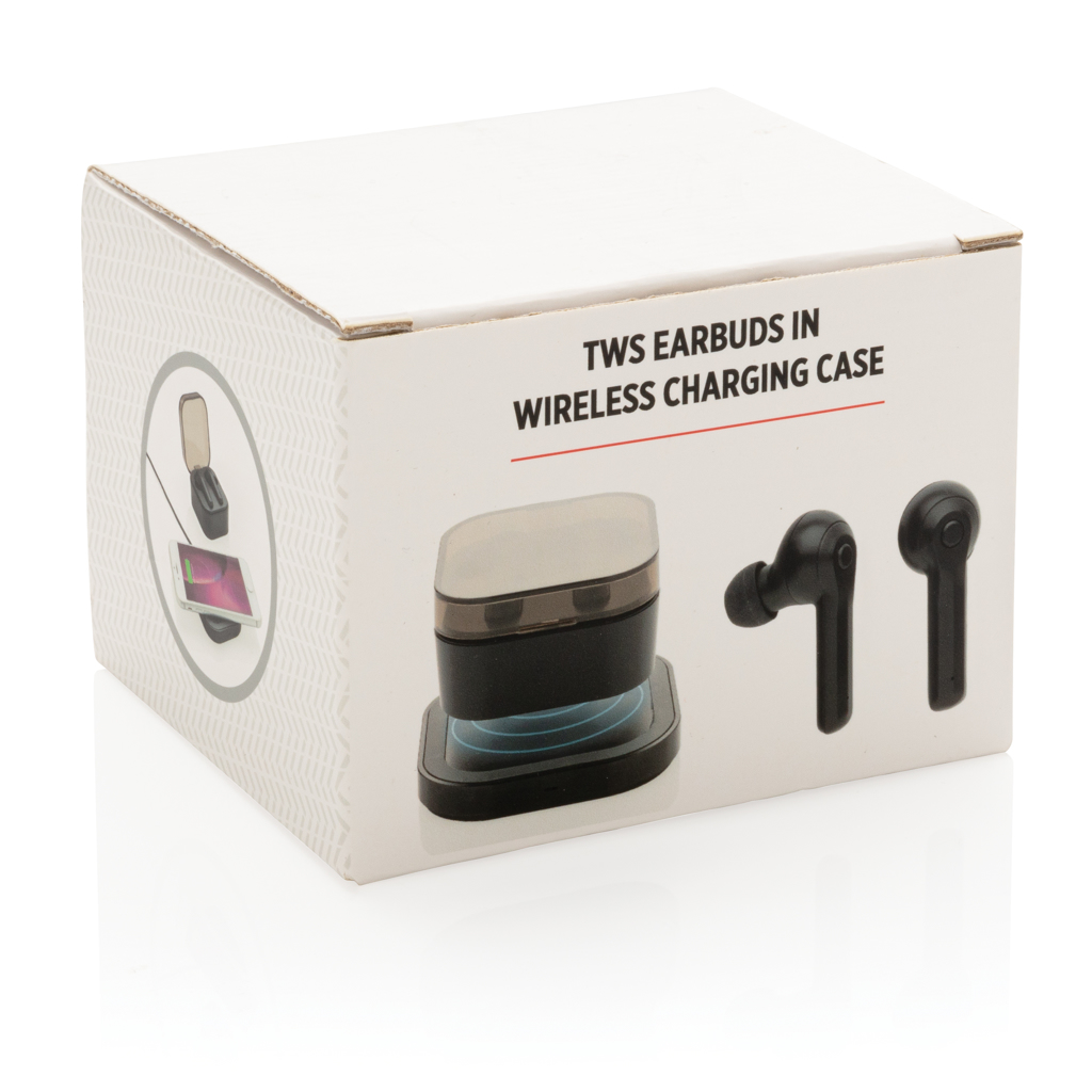 Auriculares TWS en caja de carga inalámbrica