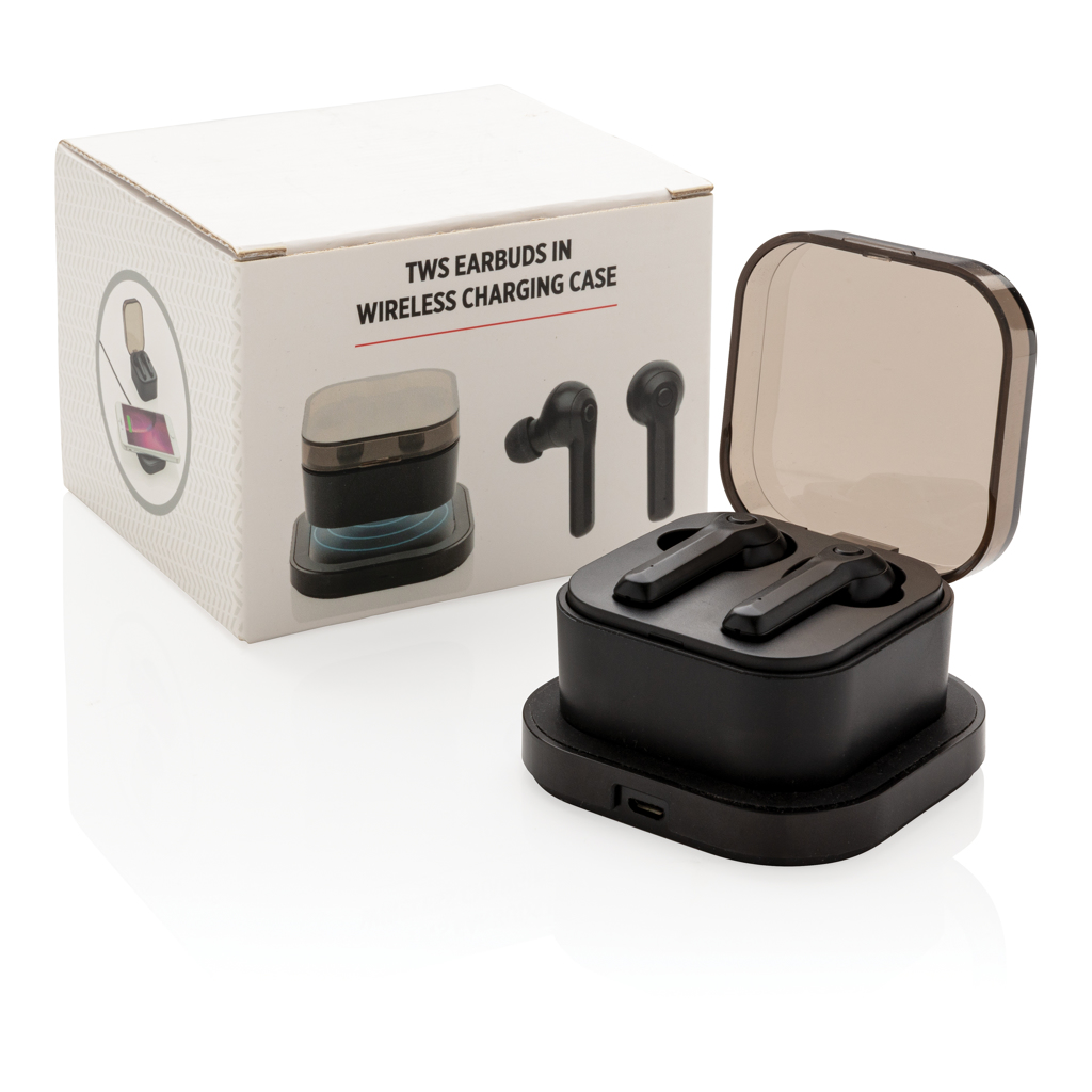 Auriculares TWS en caja de carga inalámbrica