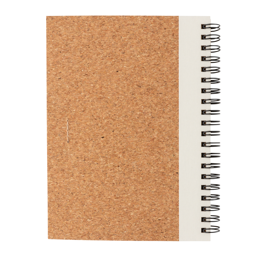 Libreta espiral de corcho con bolígrafo