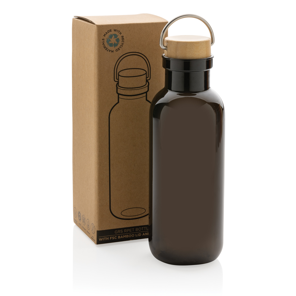 Botella RCS RPET con tapa y asa de bambú