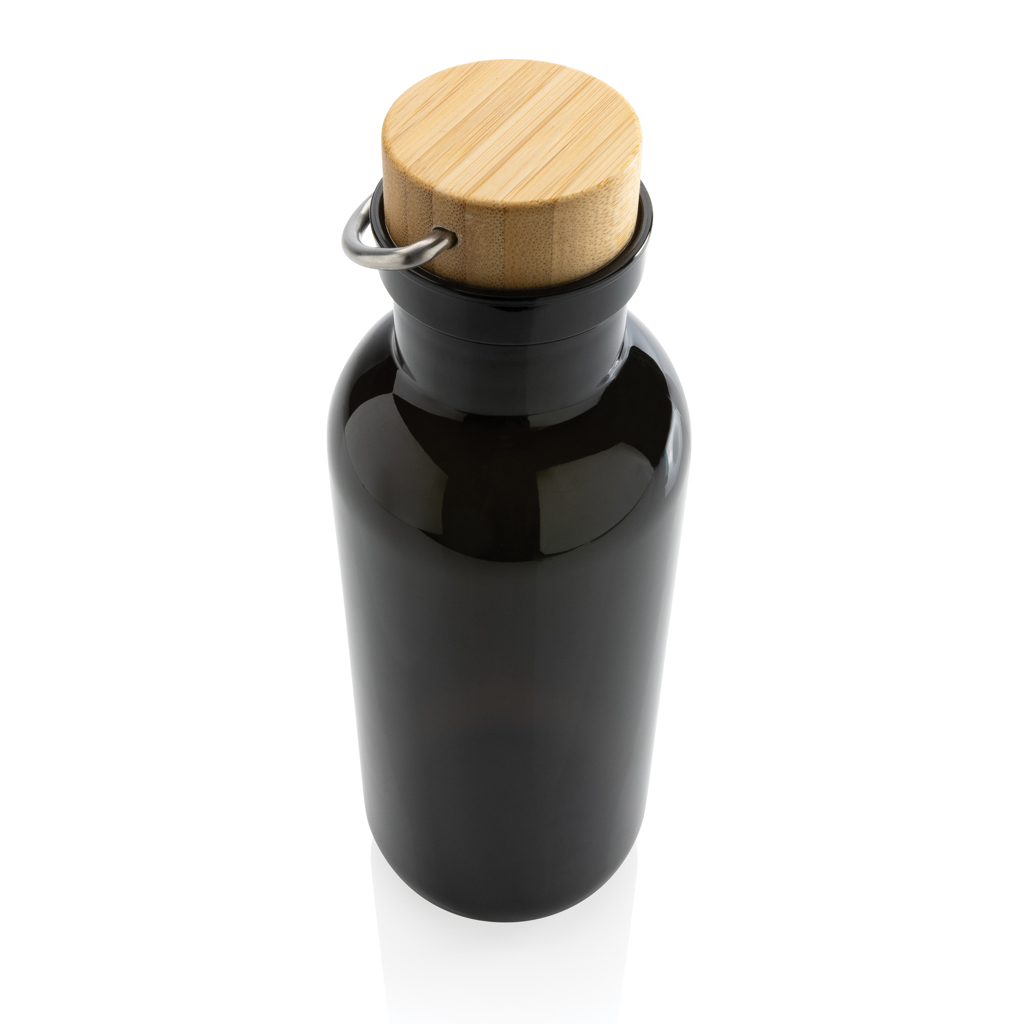 Botella RCS RPET con tapa y asa de bambú