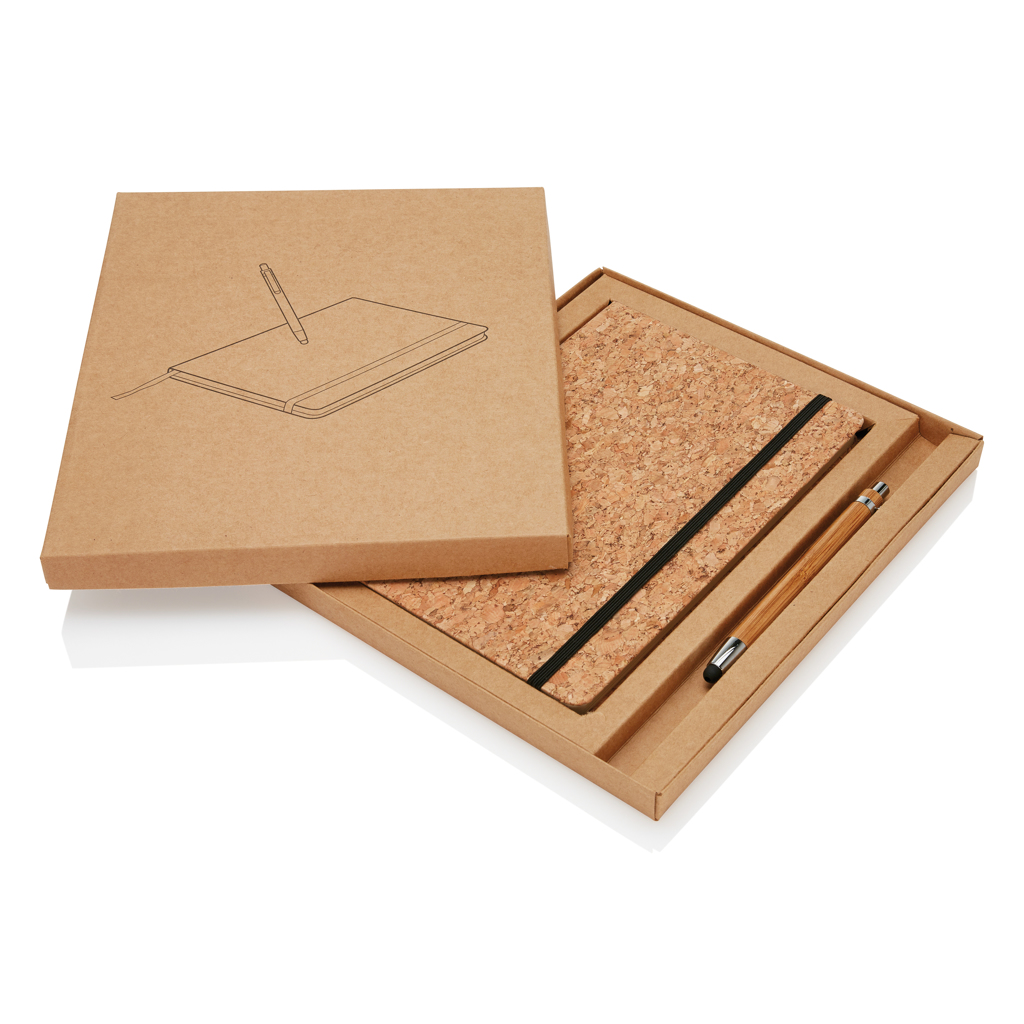Libreta A5 con bolígrafo touch de bambú