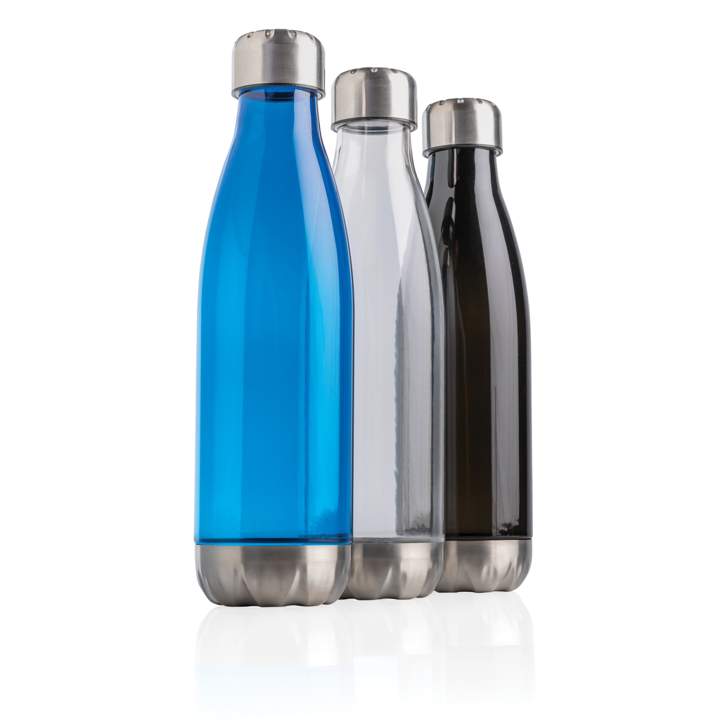 Botella de agua estanca con tapa de acero inoxidable.