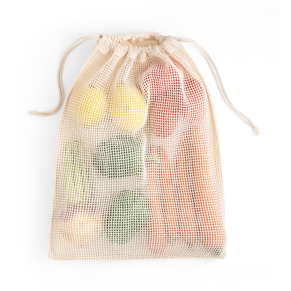 NAPOLI. Bolsa de algodón 100% (120 g/m²) con malla de algodón 100% en la parte delantera (100 g/m²)