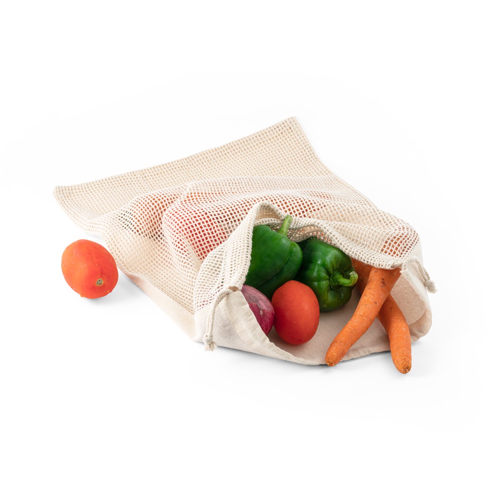 NAPOLI. Bolsa de algodón 100% (120 g/m²) con malla de algodón 100% en la parte delantera (100 g/m²)