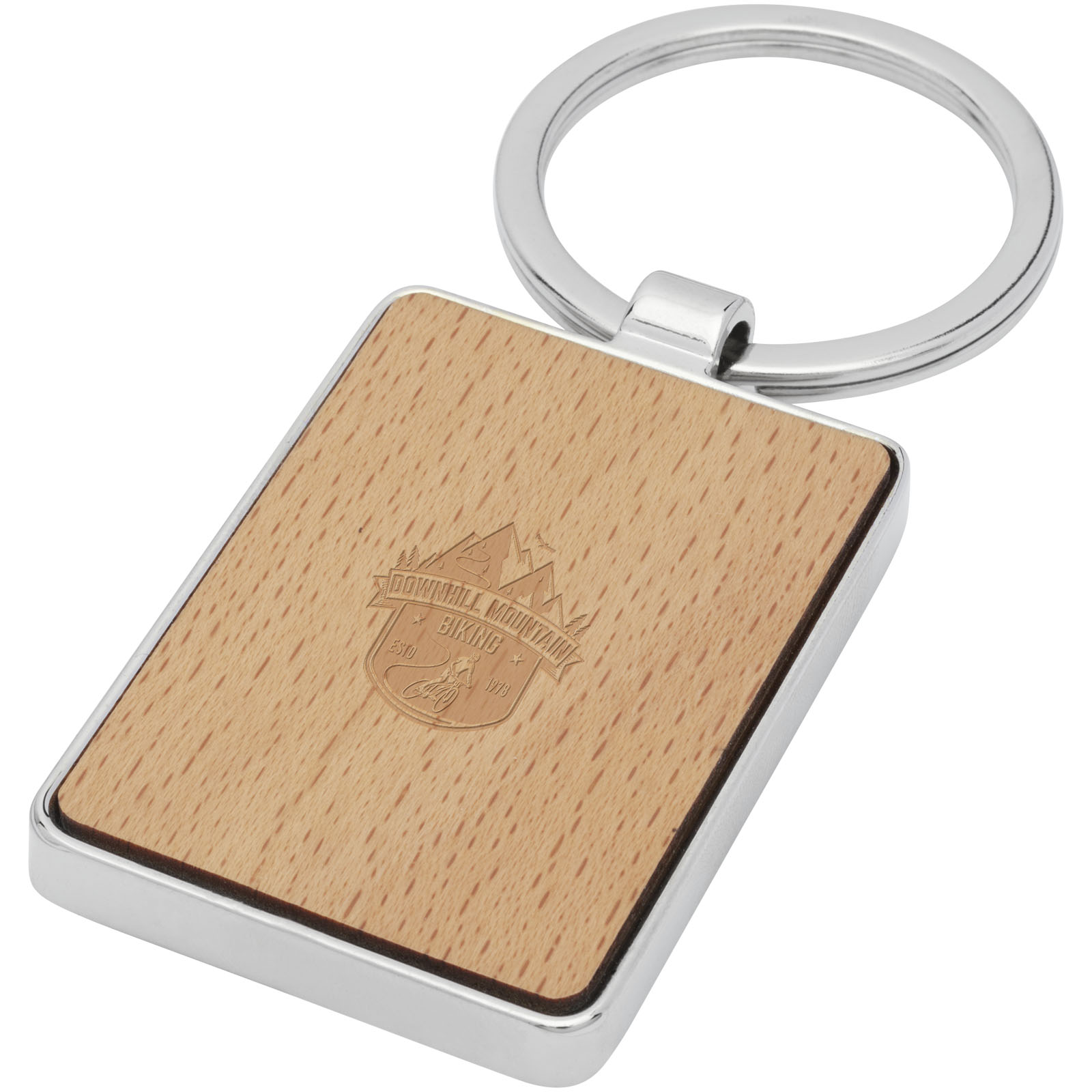 Llavero rectangular de madera de haya Mauro