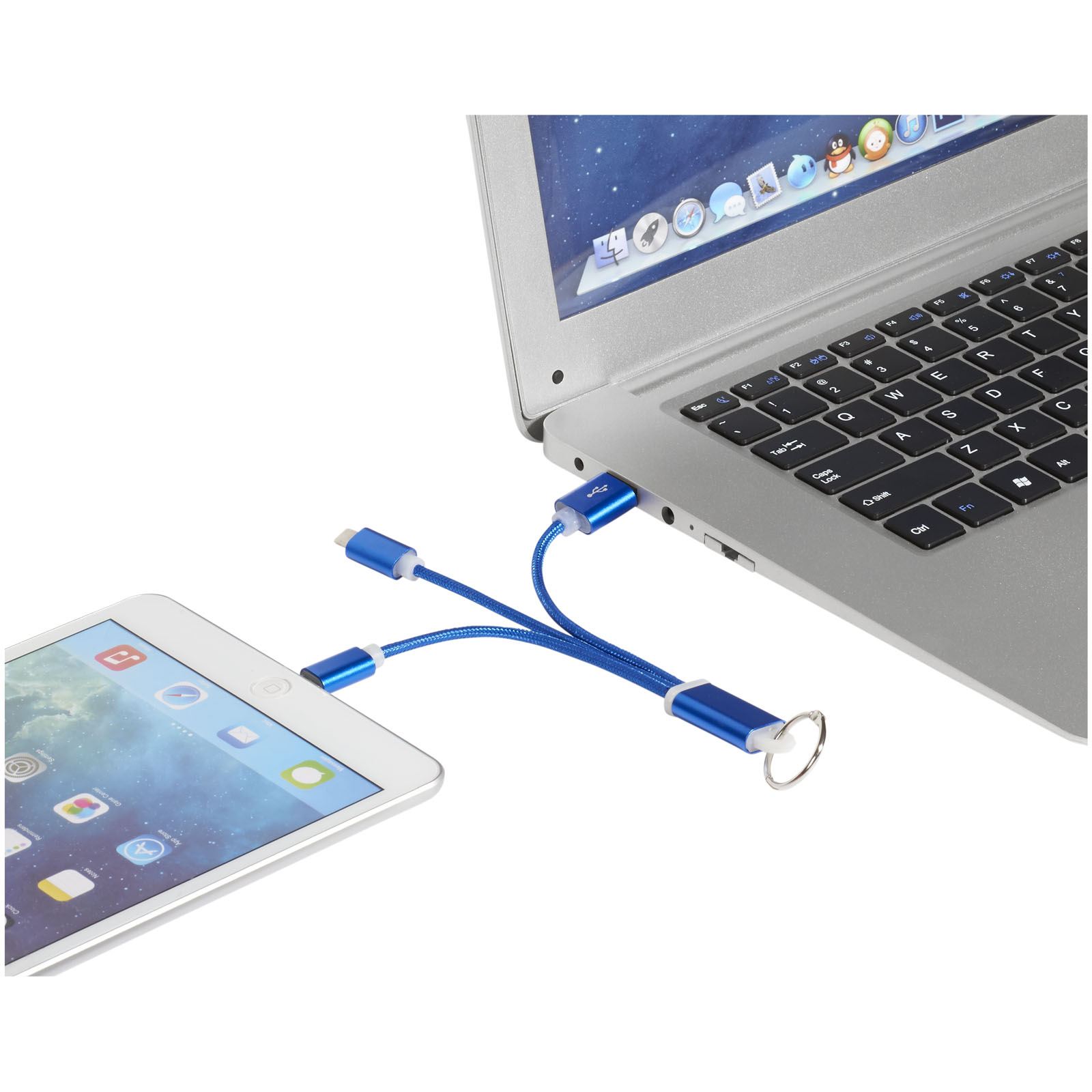 Cable de carga 3 en 1 con llavero Metal