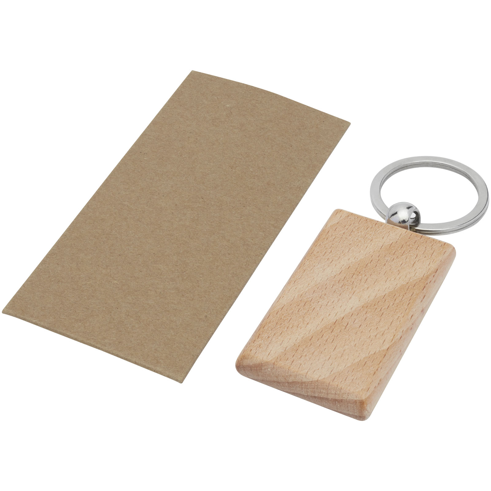Llavero rectangular de madera de haya Gian