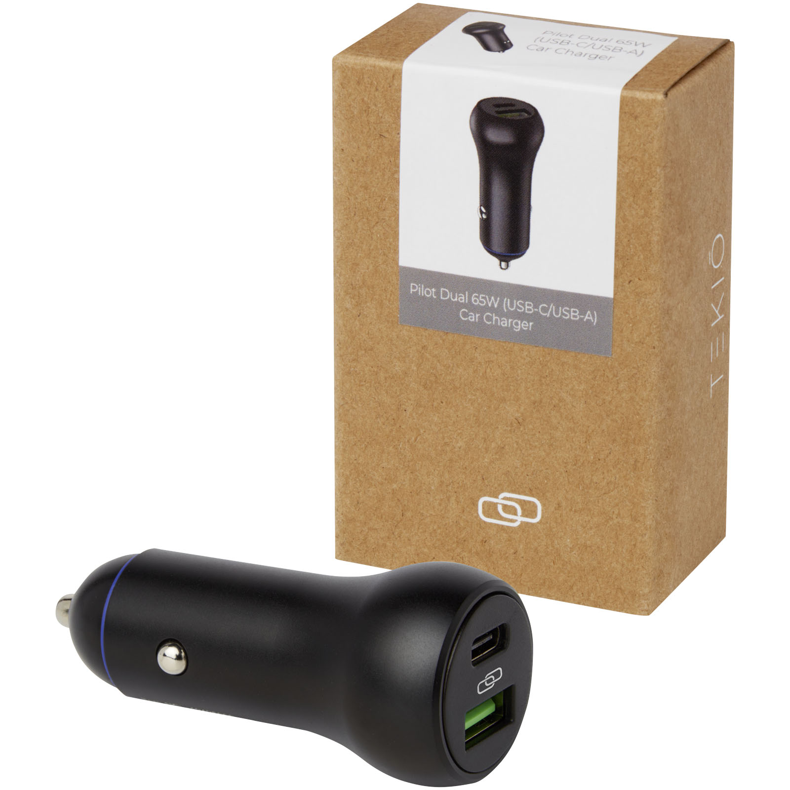 Cargador de coche USB C/USB A de 55 W dual Pilot