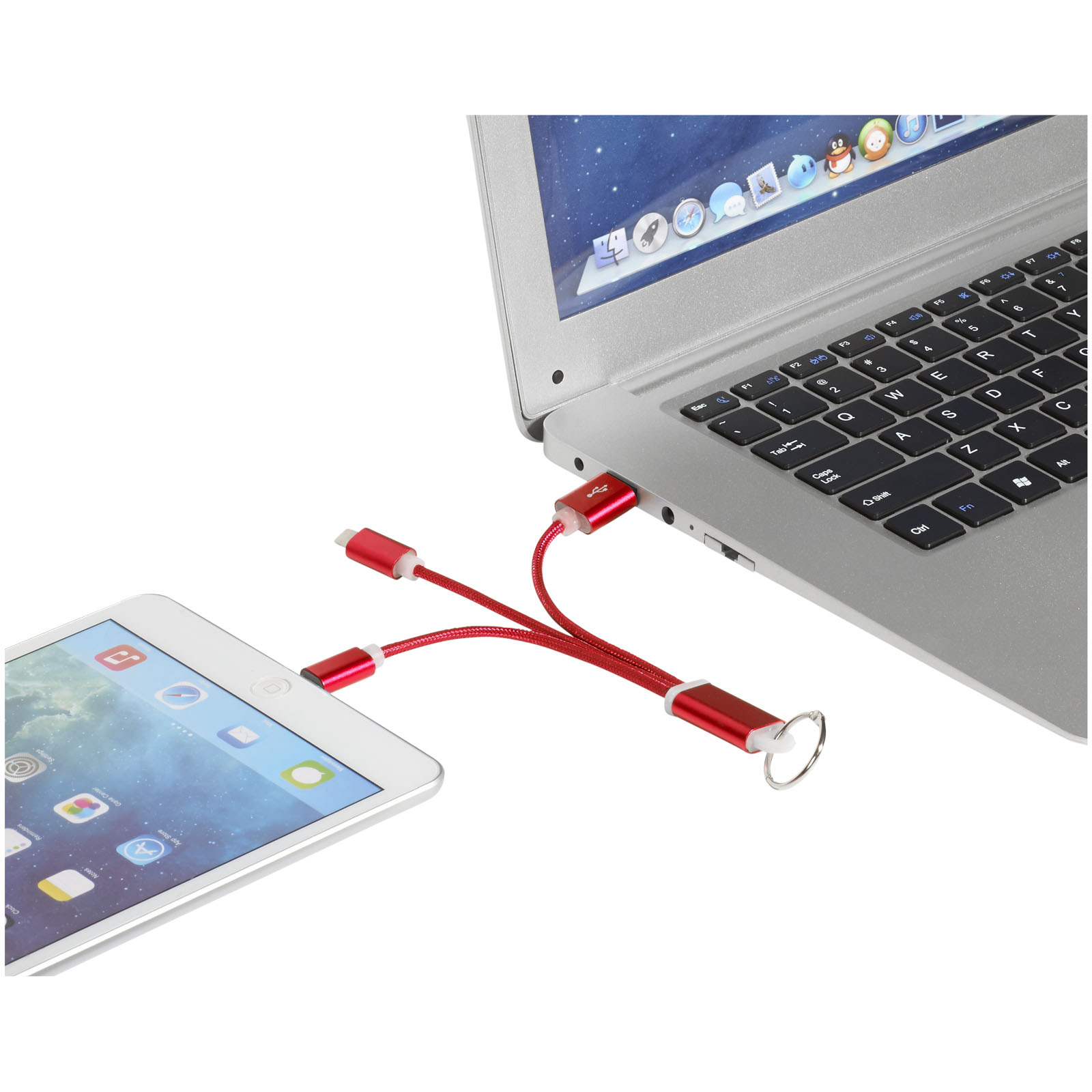 Cable de carga 3 en 1 con llavero Metal