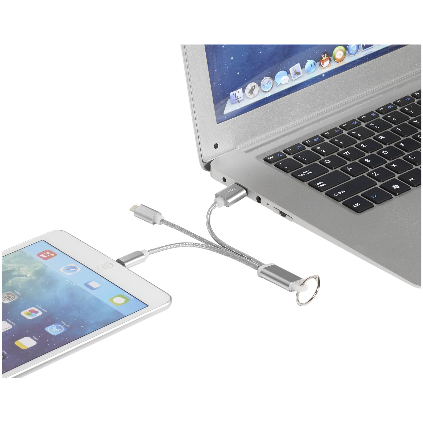 Cable de carga 3 en 1 con llavero Metal