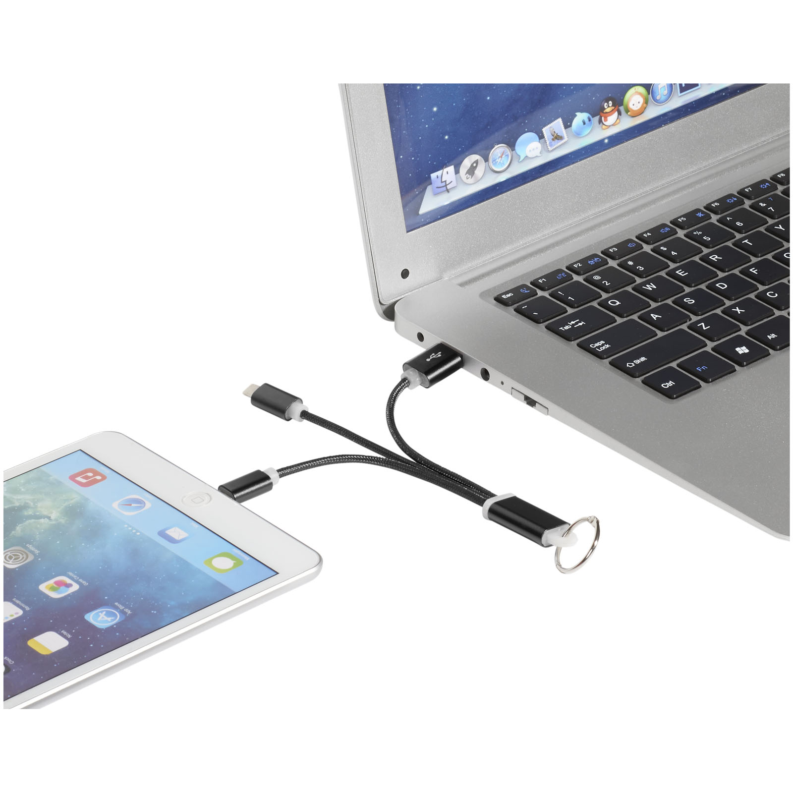 Cable de carga 3 en 1 con llavero Metal