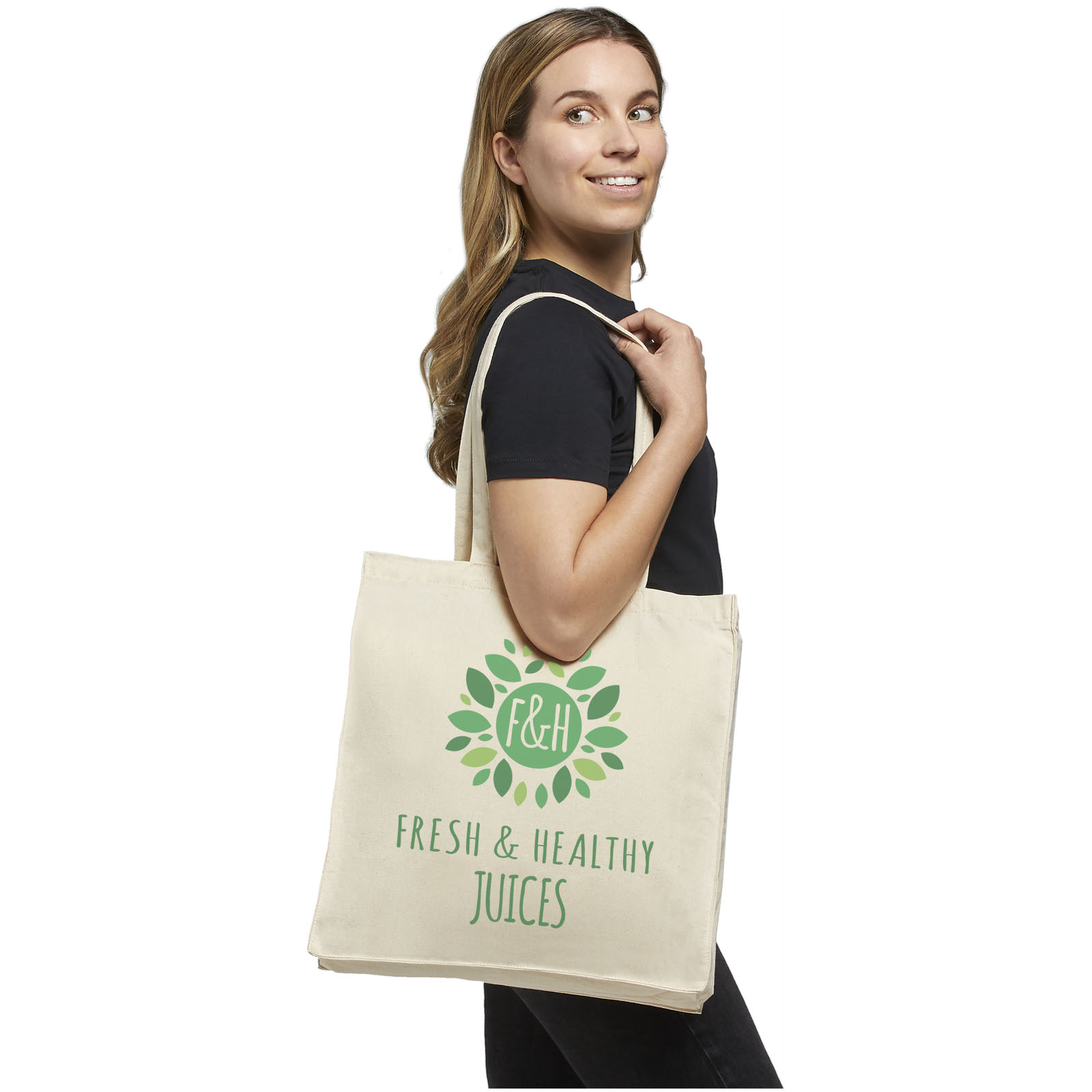 Bolsa Tote de algodón 220 g/m² con asas largas Odessa