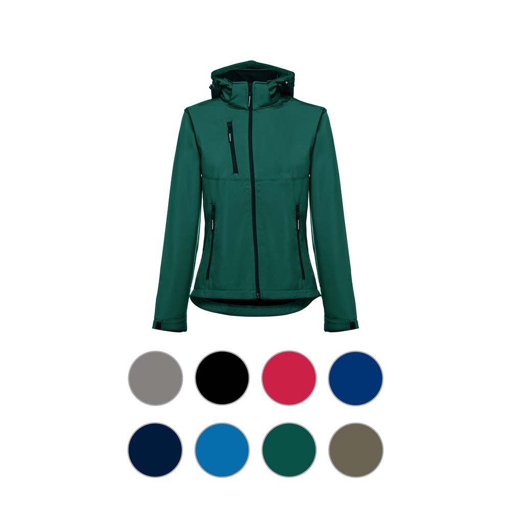 THC ZAGREB WOMEN. Chaqueta softshell para mujer, con capucha removible