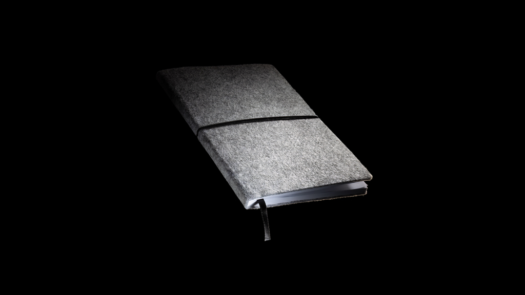Libreta A5 tapa blanda de fieltro reciclado certificado GRS