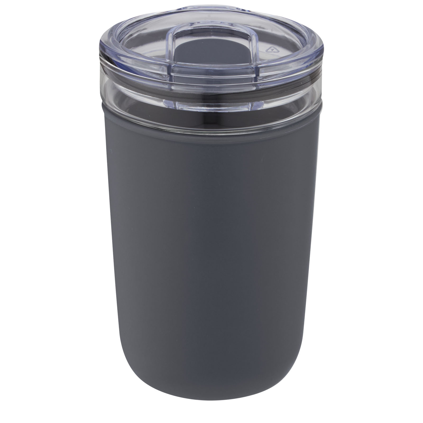 Vaso de vidrio de 420 ml con pared exterior de plástico reciclado Bello